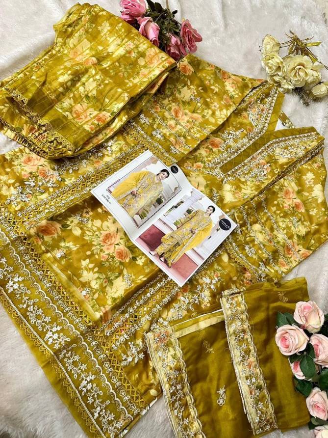 R 1282 Mehbbob Tex Organza Digital Printed Pakistani Readymade Suits Wholesale Market In Surat